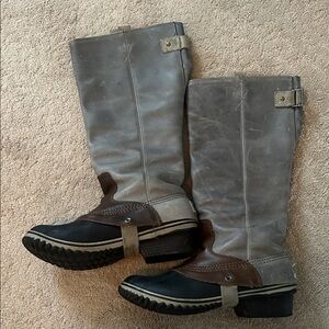 Sorel Grey Slimpack Riding Boots